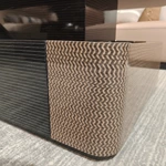 Contemporary Marble-Top Storage Coffee Table with Natural Wood Veneer Accents